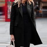 Blazer de traje de lana de botonadura sencilla