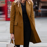 Blazer de traje de lana de botonadura sencilla