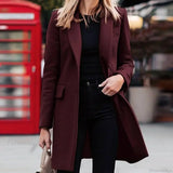 Blazer de traje de lana de botonadura sencilla