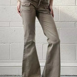 Pantalones cargo vintage ajustados de tiro bajo con corte de bota