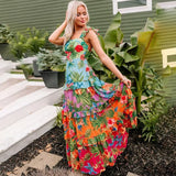 Conjunto de dos piezas con falda estampada con volantes