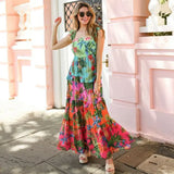 Conjunto de dos piezas con falda estampada con volantes