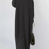 Vestido sudadera con bajo abierto y escote en pico