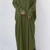 Vestido sudadera con bajo abierto y escote en pico