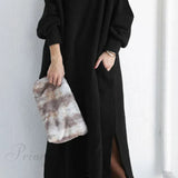 Vestido sudadera con abertura y cuello redondo
