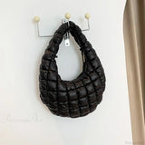 Bolso pequeño de algodón acolchado con correa de hombro acolchada