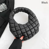 Bolso pequeño de algodón acolchado con correa de hombro acolchada