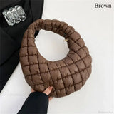 Bolso pequeño de algodón acolchado con correa de hombro acolchada