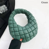 Bolso pequeño de algodón acolchado con correa de hombro acolchada