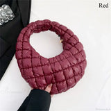 Bolso pequeño de algodón acolchado con correa de hombro acolchada