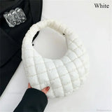 Bolso pequeño de algodón acolchado con correa de hombro acolchada