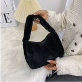 Bolso de hombro con estampado de leopardo de felpa suave
