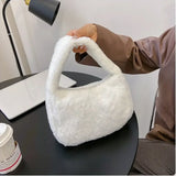 Bolso de hombro con estampado de leopardo de felpa suave