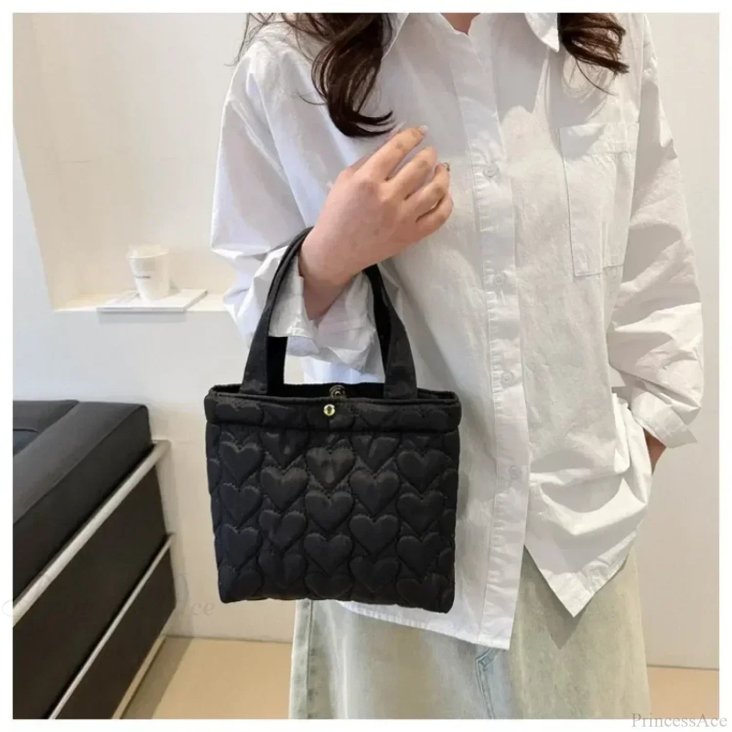 Bolso de hombro acolchado en algodón suave
