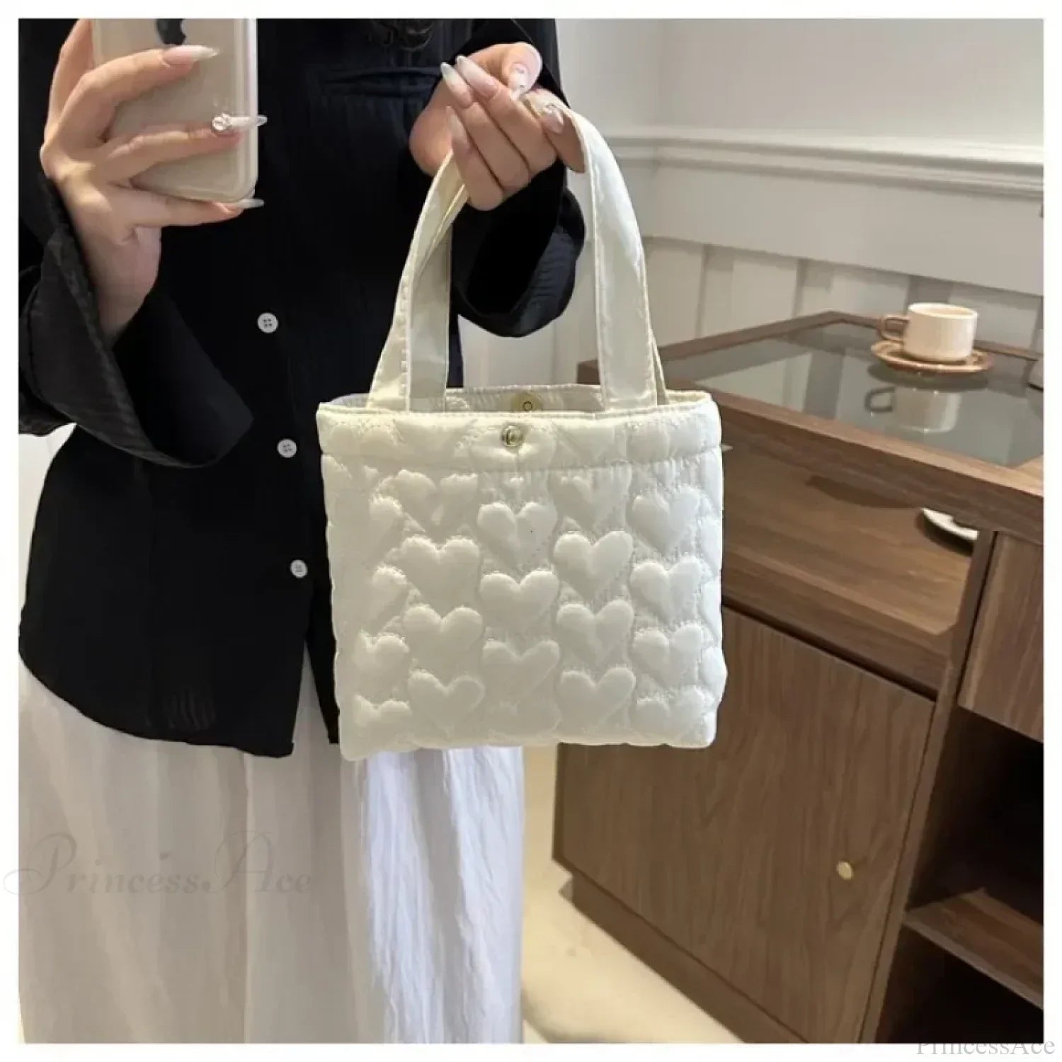 Bolso de hombro acolchado en algodón suave