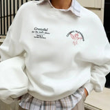 Sudadera gruesa de cuello redondo con estampado de ángel liso