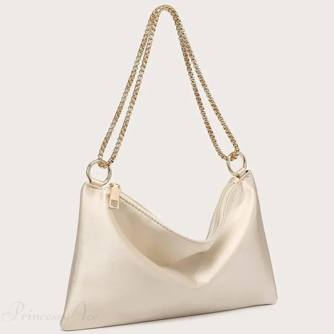 Clutch de noche/boda con cadena de metal macizo, para llevar bajo el brazo.
