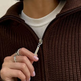 Chaleco sencillo y liso con cremallera, chaqueta informal de punto suelto.