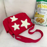 Bolso tote casual con estampado de estrellas estilo años 2000 y correa para el hombro.