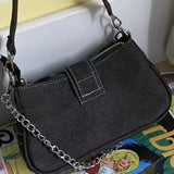 Bolso de hombro de lona con estampado de estrellas