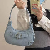 Bolso de hombro de lona con estampado de estrellas