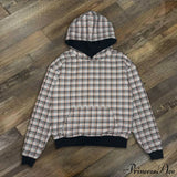 Sudadera reversible con capucha estilo streetwear a cuadros