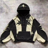 Sudadera con capucha extragrande estilo urbano collage Y2K
