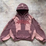 Sudadera con capucha extragrande estilo urbano collage Y2K