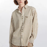 Blusa retro de rayas de manga larga