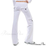 Pantalón cargo de pierna recta con cinturilla ancha, elástica y flexible y cordón para deporte.