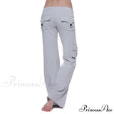 Pantalón cargo de pierna recta con cinturilla ancha, elástica y flexible y cordón para deporte.