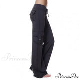 Pantalón cargo de pierna recta con cinturilla ancha, elástica y flexible y cordón para deporte.