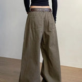 Pantalones cargo estructurados de pierna ancha