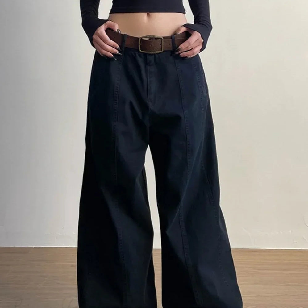 Pantalones cargo estructurados de pierna ancha