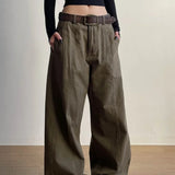 Pantalones cargo estructurados de pierna ancha