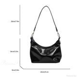 Elegante bolso de hombro de PU con cremallera.