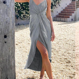 Elegantes, únicos y encantadores vestidos midi de estilo francés con espalda descubierta y tirantes.
