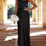 Vestidos midi de satén de verano con espalda abierta, encantadores vestidos de dama de honor y de fiesta.