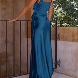Vestidos midi de satén de verano con espalda abierta, encantadores vestidos de dama de honor y de fiesta.