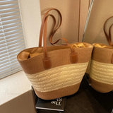 Bolso bandolera de verano de paja de gran capacidad