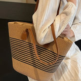 Bolso bandolera de verano de paja de gran capacidad