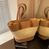 Bolso bandolera de verano de paja de gran capacidad