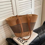Bolso bandolera de verano de paja de gran capacidad