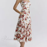 Vestidos midi florales sin espalda en un estilo suave y picante.