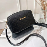 Bolso de hombro para cámara con pompones bordados