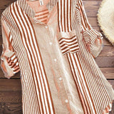 Blusa de mujer – Corte relajado – Tejido transpirable – Cuello recto – Mangas 3/4