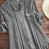 Blusa de mujer – Corte relajado – Tejido transpirable – Cuello recto – Mangas 3/4