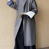 Gabardina con solapas anchas, abrigo holgado