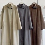 Gabardina con solapas anchas, abrigo holgado