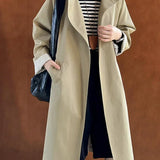 Gabardina con solapas anchas, abrigo holgado